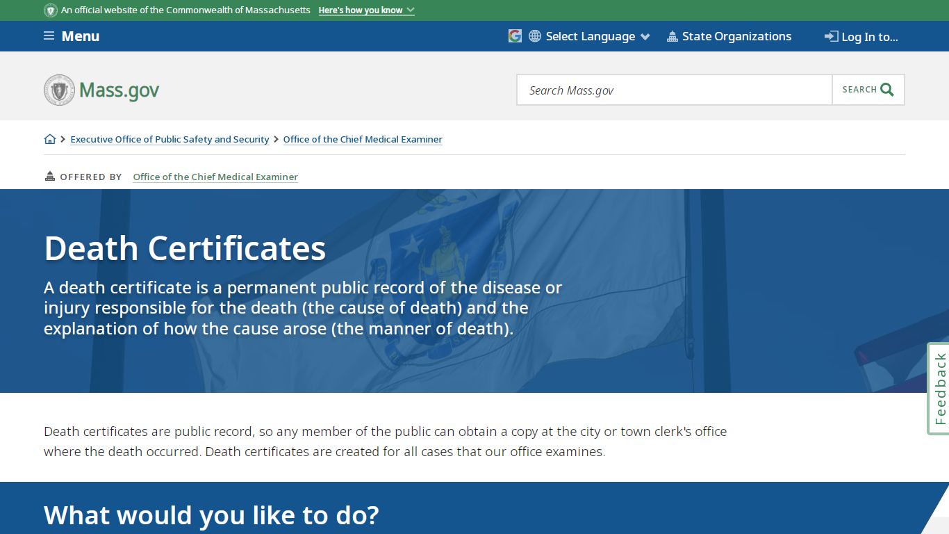 Death Certificates - Mass.gov